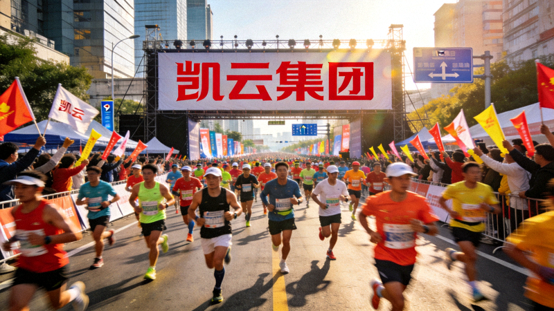 2024城市马拉松比赛场景 - 凯云集团冠名标识醒目